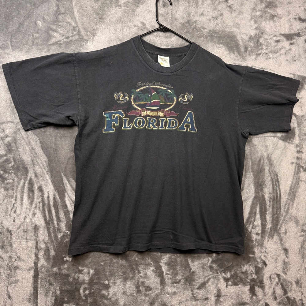 Tennessee River T-Shirt Mens XL Black Florida Sunshine State Tropical Graphic